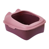 Maxbell Cat Litter Box Semi Enclosed Portable Comfortable Splashproof Cat Sand Box pink