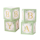 Maxbell 4x Baby Boxes Reusable Balloons Boxes for Xmas Holiday Photography Props Green