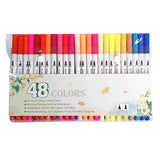 Maxbell Dual Tip Brush Pens plastic fine liner making pen high lighter  48 colors