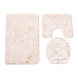 Maxbell 3x Toilet Seat Cushion Sets Soft Decorations Doormat Mat for Toilet Bathroom Beige