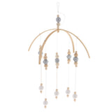 Max Kids Crib Mobile Bell Wooden Wind Chime Hanging Room Decor Gray - A