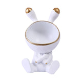 Maxbell Modern Rabbit Statue Miniature Figurine Bunny Sculpture Ornament Resin Craft Storage Box