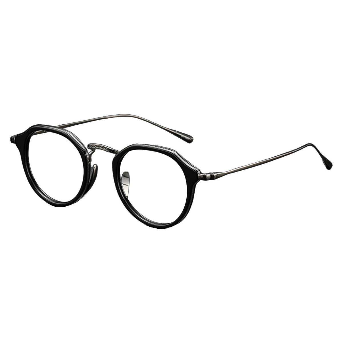 Maxbell Retro Titanium Glasses Frames Oval for Men Women Comfortable to Wear Black
