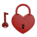 Maxbell Mini Heart Shaped Padlock with Key Travel Luggage Suitcase Safety Lock Set - Red L