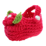 Maxbell Pair of Baby Toddler Knitting Cotton Flower Pearl Design Prewalker Crochet Warm Crib Shoes Red