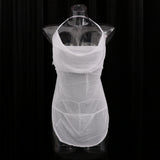Maxbell Sexy Lady Sheer Sleepwear G-String Lingerie Underwear as described White