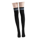 Maxbell Thigh High Stockings Hosiery Casual Costume Patchwork Thin Extra Long Womens Over the Knee black