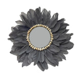 Maxbell Wall Art Decor Hanging Feathers Pendant Charm for Dining Room Habitacion Mirror Grey