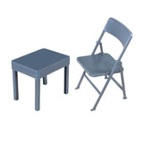 Maxbell Action Figure Mini Desk Chair Model Display 1:12 Scale Miniature Table Chair dark gray