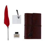 Maxbell Handmade Vintage Journal Diary Notebook Leather Writing Notebook Red Pen