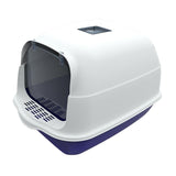 Maxbell Hooded Cat Litter Box Enclosed Cat Toilet Removable Cat Litter Tray Durable Blue