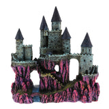 Max Aquarium Ornament Antique Castle Tower Fish Tank Resin Decoration Red