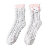 Maxbell Women Crew Socks Fleece Socks Comfortable Winter Thermal Socks Daily Wear Light Gray