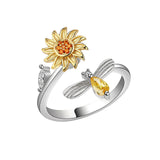 Maxbell Modern Spinner Fidget Anxiety Rings Girlfriend Flowers Bee Decorative Girls