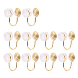 Maxbell 10Pcs Clip On Earrings Converters Metal Ear Clips DIY for Men Girls Women Gold