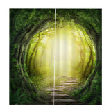 Max Charming Scenery Printed Window Curtains Drapes Rattan Trail