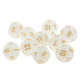 Maxbell Pack of 10pcs Pearl White D12 Twelve Sided Game Dice D&D TRPG Games Party Supplies