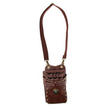 Max PU Leather Barber Scissors Shears Combs Clips Tools Holder Pouch Waist Bag Brown