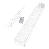 Maxbell Rectangle Flower Vase Clear Acrylic Long Vase Modern for Living Room Desktop 60x10x6.5cm 24 Hole