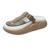 Maxbell Women's Slide Sandals Comfortable Flat Shoes 5cm Thick Sole Nonslip Slippers Khaki 40