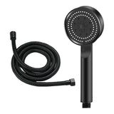 Maxbell High Pressure Handheld Shower Head 5 Spray Settings Screw in G1/2" Connector Black 1.5m Hose
