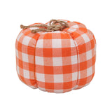 Maxbell Plaid Fabric Pumpkin Thanksgiving Autumn Harvest for Home Fireplace Holiday 19cmx15cm