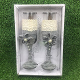 Max Maxb 2 Pieces Champagne Glasses Flutes Wine Glasses Wedding Party Favors Grey