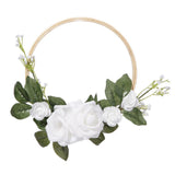 Max 20cm Artificial Flower Rattan Wreath Door Hanging Garland for Wedding Home D
