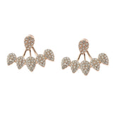 Max Maxb Crystal Earrings Leaf Ear Jacket Front Back Ear Cuffs Stud Earring Rose Gold