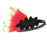Max 1920s Retro Style Costume Accessory Feather Flapper Headpiece Headband Red