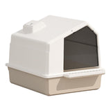 Maxbell Cat Litter Box Toilet Enclosed Anti Splashing Large Space Washroom with Lid Brown