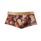 Maxbell Men's Underwear Retro Flower Print Boxer Briefs Bulge Pouch Shorts M Pink