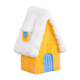 Maxbell Resin Statue Village House Figurines Xmas Christmas Miniature Ornaments Yellow 2.2x2.5x5.1cm