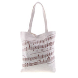 Maxbell Women Girls Casual Music Notes Tote Shopper Bag Shoulder Handbag White