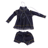 Max Stylish Denim Costume Set Tops Coat & Trousers Pants Outfits For Blythe Doll