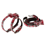 Maxbell Adjustable Pet Dog Chest Strap Harness with Hauling Rope Set Snow Flake Red