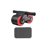 Maxbell Anti Slip Ab Roller Wheel Silent Knee Pad Double Wheeled for Beginners  Black Red