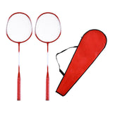 Maxbell Badminton Rackets 2 Pieces Shuttlecock Racket for Training Practice Advanced Red