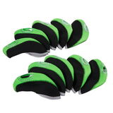 Maxbell 10 Pieces Golf Iron Headcovers Golf Club Head Cover Golf Accessories Guard Green