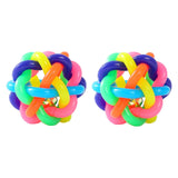 Maxbell 2Pcs Nobbly Wobbly Rubber Balls Chewing Exercise Kitten Interactive Dog Toys 9cm
