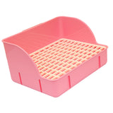 Maxbell Rabbit Litter Box Pee Pan Tray Pet Toilet for Small Animals Chinchillas Rats pink pp mesh