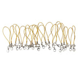 Maxbell 20pcs DIY Mobile Cellphone Keychain Lanyard Charms DIY Rope Gold