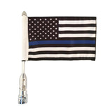Max Adjustable 9'' x 6 ''  US Blue  Flag +Flagpole Mount Luggage
