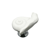 Max Maxb Ceramic Door Knob Cabinet Drawer Wardrobe Cupboard Snail Pull Handle White