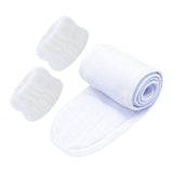 Maxbell 3x SPA Headband Face Washing Headband Wristbands Towel Band Washband White