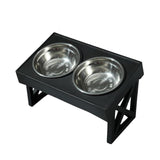 Maxbell Water and Food Bowls Set Pet Food Feeder Elevated Raised Bowls Stand Stainless Steel Bowl