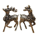 Maxbell Brass Reindeer Statue Sculpture Ornament for Living Room Desk Bookshelf 1 Pair