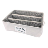 Maxbell 3 Grids Underwear Storage Box Container Cloth Organizer Cube Basket  Brown