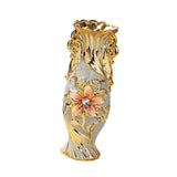 Maxbell Ceramic Vase Gold Ornament Creative Flower Pot for Hotel Desktop Anniversary StyleE