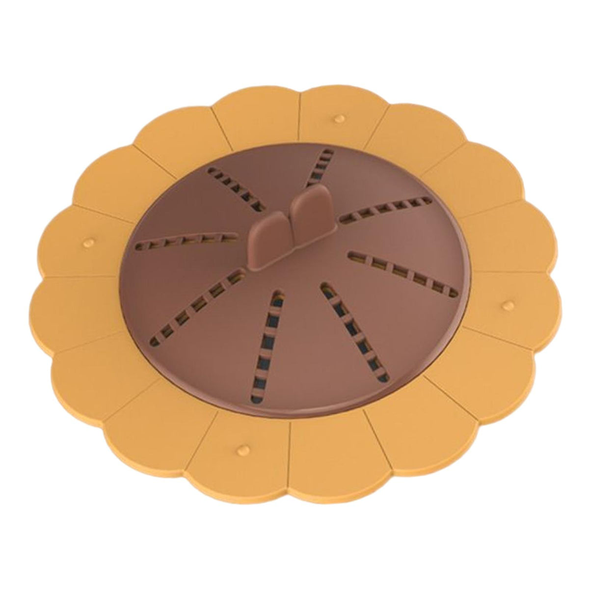 Maxbell Shower Drain Covers with Handle Prevent Odor for Kitchen Bathtub Shower Room Yellow Brown